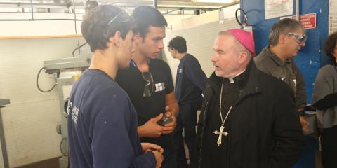 il vescovo di ivrea visita casa di carità castelorosso